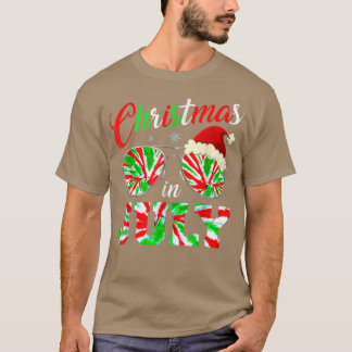 T-shirt Noël En Juillet Santa Hat Tie Dye Lunettes de sole