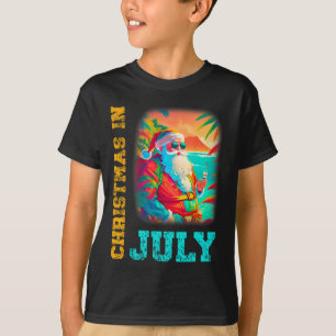 T-shirt Noël en juillet Santa Plage Été Été