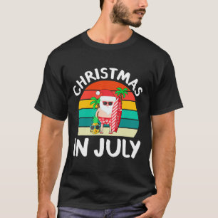 T-shirt Noël en juillet Santa vintage hawaïen surf S