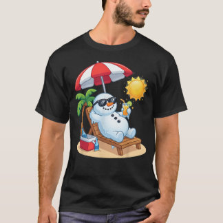 T-shirt Noël en Juillet Snowman Drôle Fun été Plage
