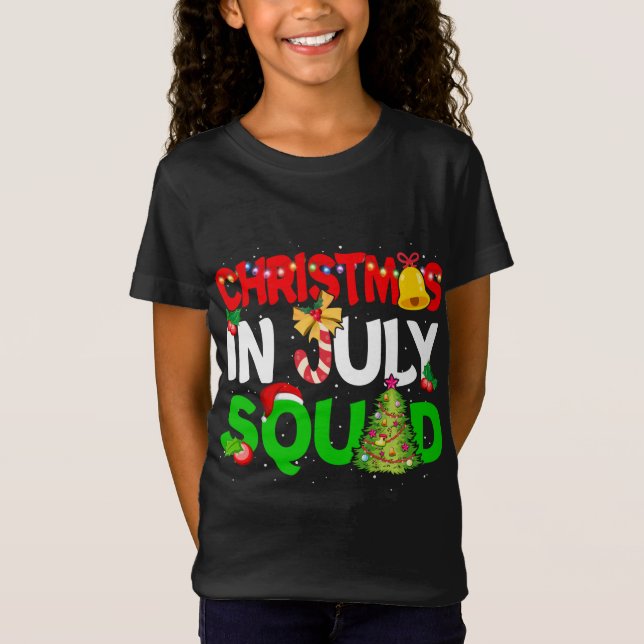 T-Shirt Noël En Juillet Squad Drôle Été Noël (Devant)