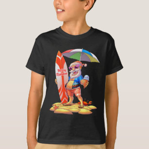 T-shirt Noël en juillet Surfer Santa Hawaïen Famille Mat