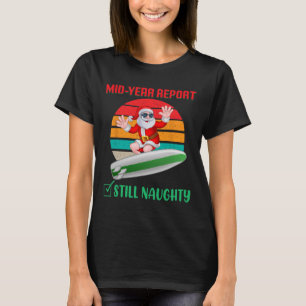 T-shirt Noël en juillet Surfing Santa Rapport semestriel N
