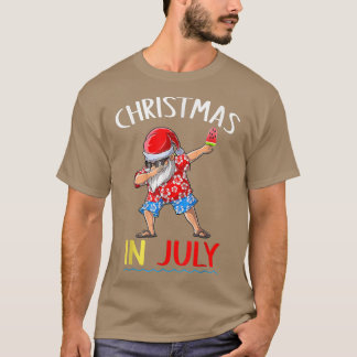 T-shirt Noël En Juillet Tee Dabbing Dabbing Père Noël Été 