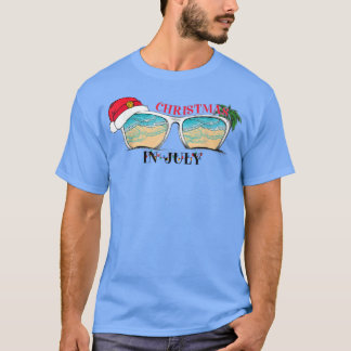 T-shirt Noël en juillet Vacances d'été Lunettes de soleil