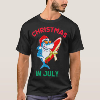 T-shirt Noël En Juillet Vacances Été Plage Hommes Femmes
