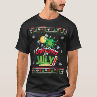 T-shirt Noël En Juillet Vacances Plage Été