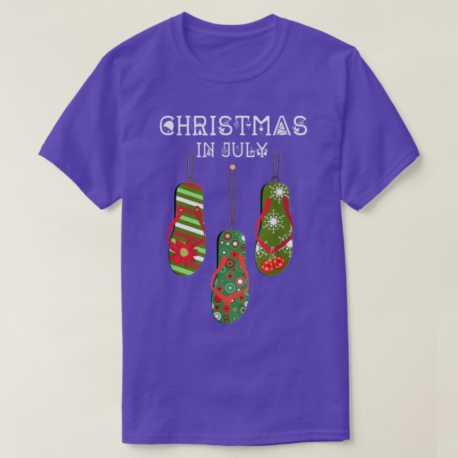 T-shirt Noël En Juillet Vilain Noël Été Flip Flops (Design devant)