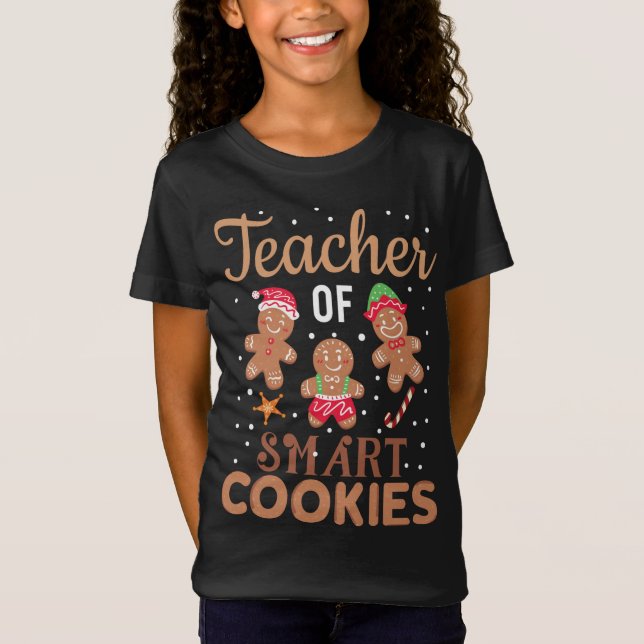 T-Shirt Noël Enseignant Cute Gingerbread Cookies (Devant)
