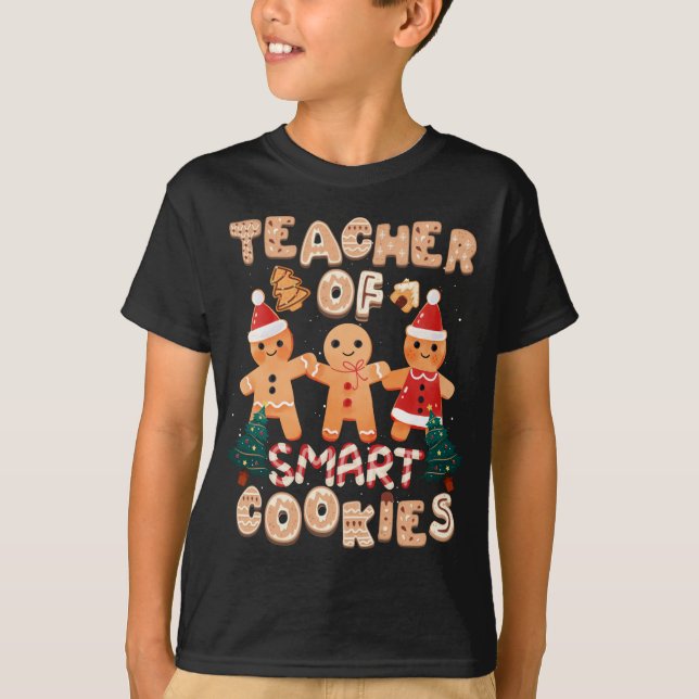 T-shirt Noël Enseignant Cute Gingerbread Cookies Drôle H (Devant)