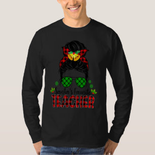 T-shirt Noël enseignant préféré de Santa chemise à carreau