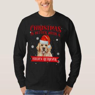 T-shirt Noël Est Meilleur Avec Un Chien Rétriateur D'Or