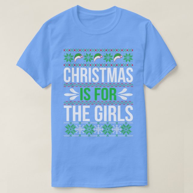 T-shirt Noël est pour les filles (Design devant)
