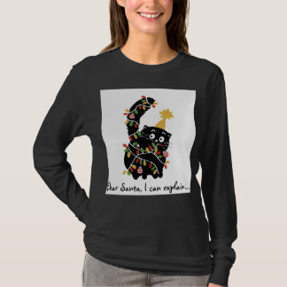 T-shirt Noël Esthétique Santa Chat Mignon Drôle