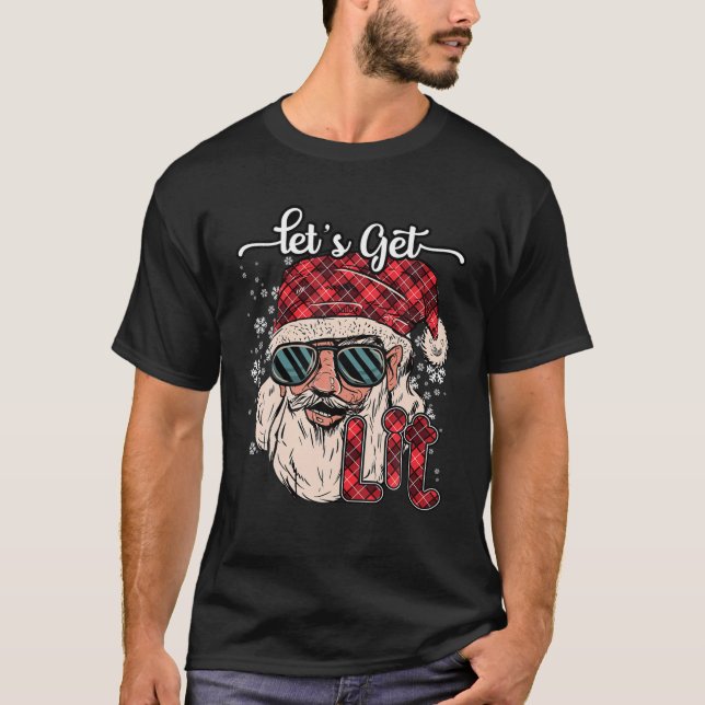 T-shirt Noël Faisons Lit Drôle Père Noël Xmas Hommes Femme (Devant)
