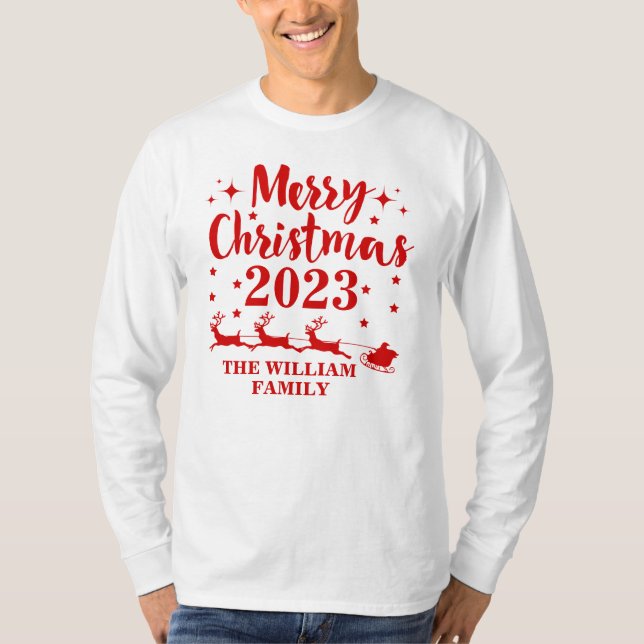 T-shirt Noël familial personnalisé (Devant)