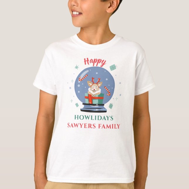 T-shirt Noël Famille de jumelage chien Howlidays (Devant)