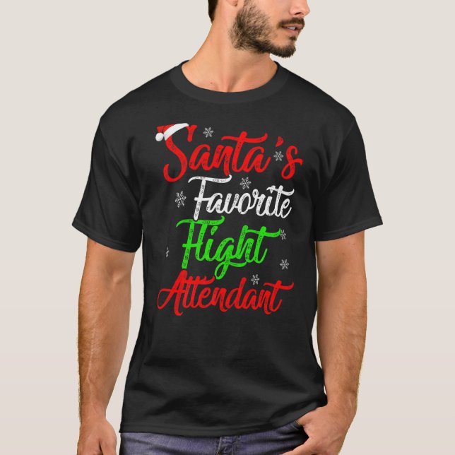 T-shirt Noël Favori De L'Agent De Vol Xmas Père Noël (Devant)
