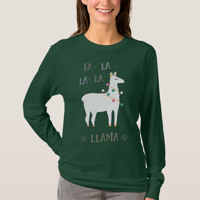 T-shirt Noël Festif mignon Fa-La-Llama vacances (Devant)