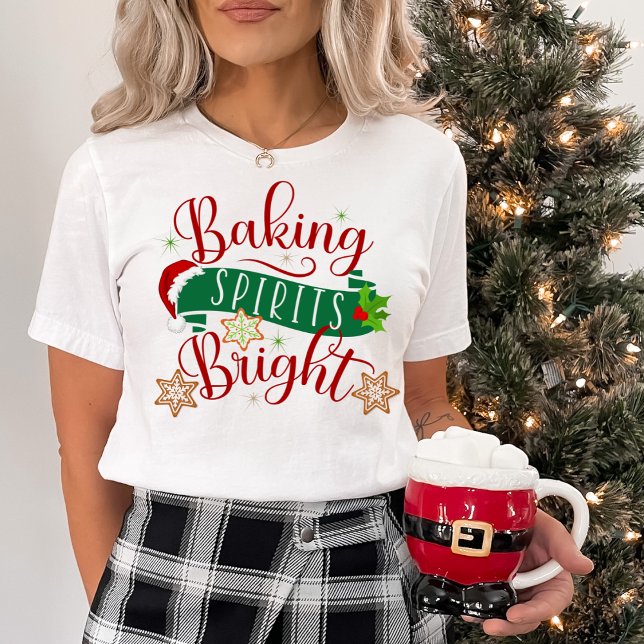 T-shirt Noël Fête de pâtisserie Spirits brillant (Christmas Holiday Baking Spirits Bright Festive T-Shirt)