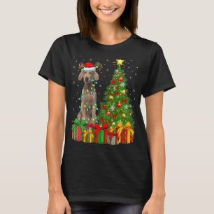T-shirt Noël Fêtes Lumières Père Noël Weimaraner Chien Noë
