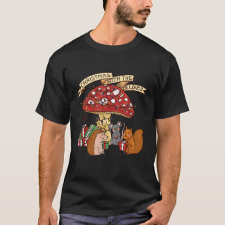 T-shirt Noël Feux d'éclat de champignons Noël avec La