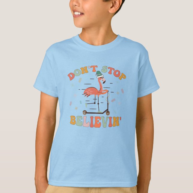 T-shirt Noël flamant rose  (Devant)