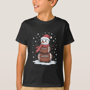 T-shirt Noël Football Américain Bonhomme de Neige Xmas Spo