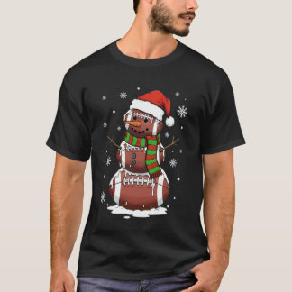 T-shirt Noël Footballeur Bonhomme de Neige Sports Xmas Fêt