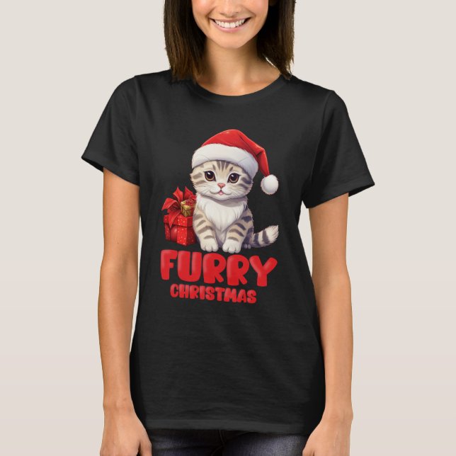 T-shirt Noël Fourrure Rouge (Devant)