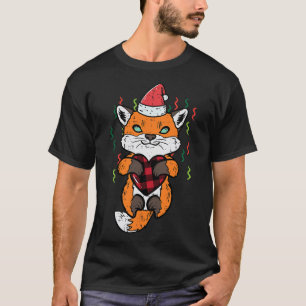 T-shirt Noël Fox Père Noël Coeur Noël Filles Garçons Enfan