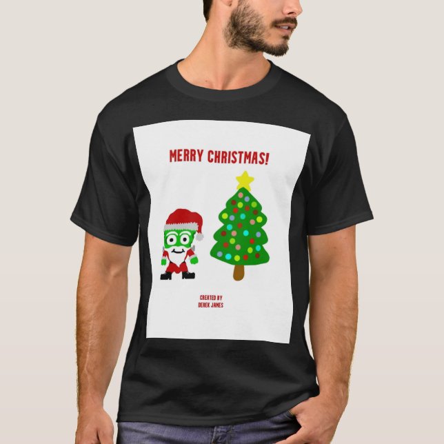 T-shirt Noël FrankenCheese Hommes Noir Basic T Chemise (Devant)