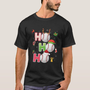 T-shirt Noël Funny Ho Ho Ho Baseball Pajama Père Noël L