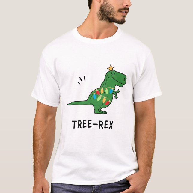 T-shirt Noël Funny Tree-Rex (Devant)
