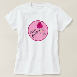 T-shirt Noël Glam Rose