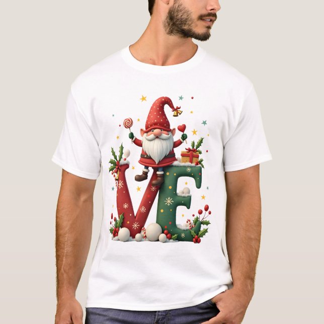 T-shirt Noël Gnome AMOUR (Devant)