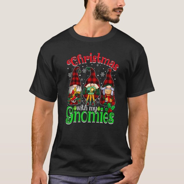 T-shirt Noël Gnome Avec Mes Gnomes Noël De Famille (Devant)