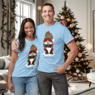 T-shirt Noël Gnome Rouge Vert mite