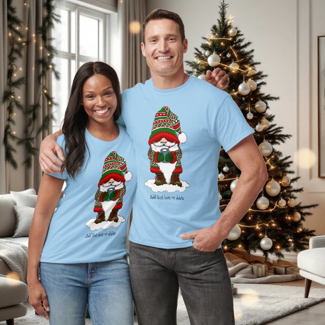 T-shirt Noël Gnome Rouge Vert mite (Créateur téléchargé)