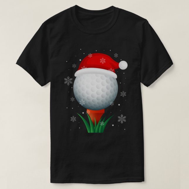 T-shirt Noël Goft Reindeer Funny Santa Hat Golf Lover (Design devant)
