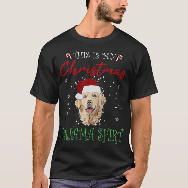 T-shirt Noël Golden Retriever Cadeau Pyjama Chien Chien Ch (Devant)