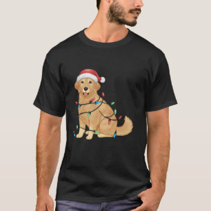 T-shirt Noël Golden Retriever Lights Tejy Happy New Ye