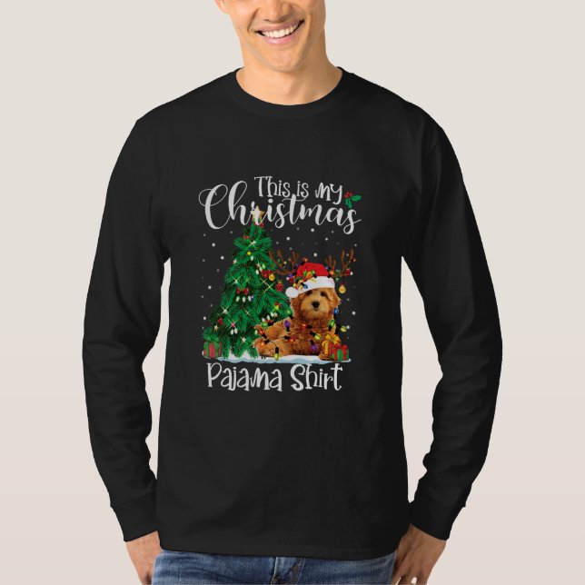T-shirt Noël Goldendoodle Reindeer Funny Pajama Chien (Devant)