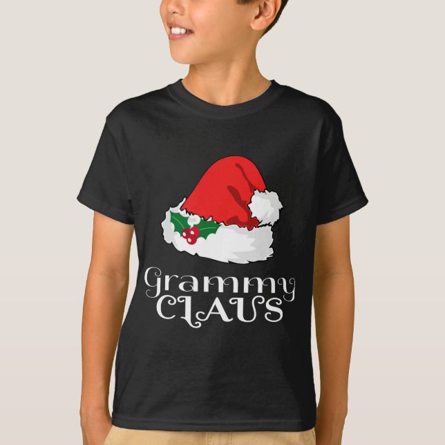 T-shirt Noël Grammy Claus Correspondant Pyjama Santa Hat X (Devant)
