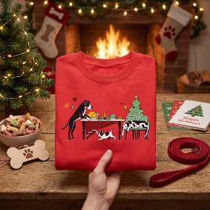 T-shirt Noël Grand Danois Bouledogue Français Amusant