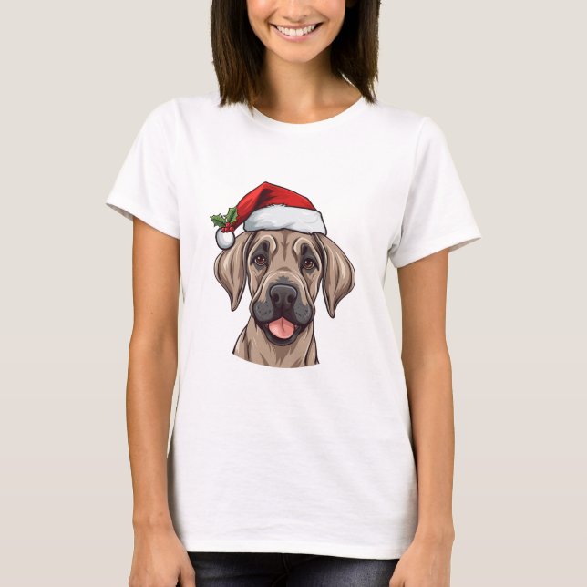 T-shirt Noël Great Dane - Fawn (Devant)