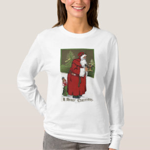 T-shirt Noël GreetingSanta avec le cheval en bois