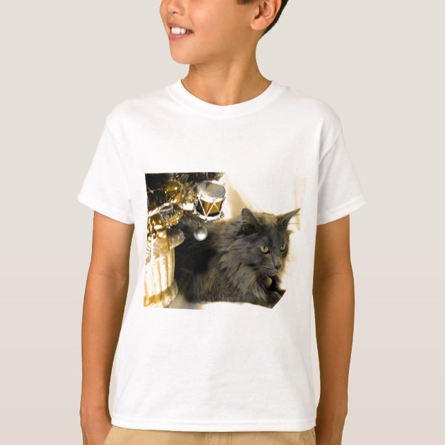 T-shirt Noël gris Kitty IIII (Devant)