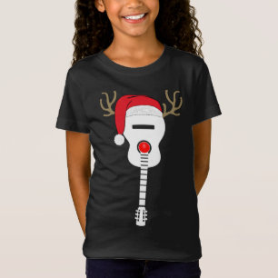 T-Shirt Noël Guitare santa chapeau rennes