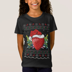 T-Shirt Noël Hat Fraise Noël Cadeau Fraise laide Chr